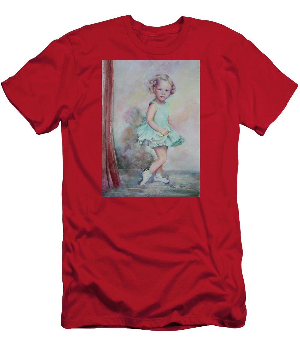Watercolor Painting T-Shirt featuring the painting Baby's Debut by Mary Beglau Wykes