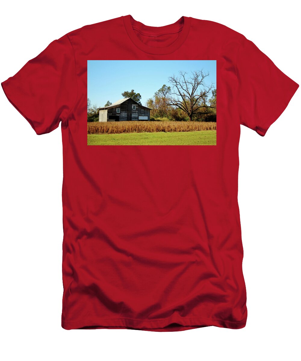 Building T-Shirt featuring the photograph Barn Landscape by Cynthia Guinn