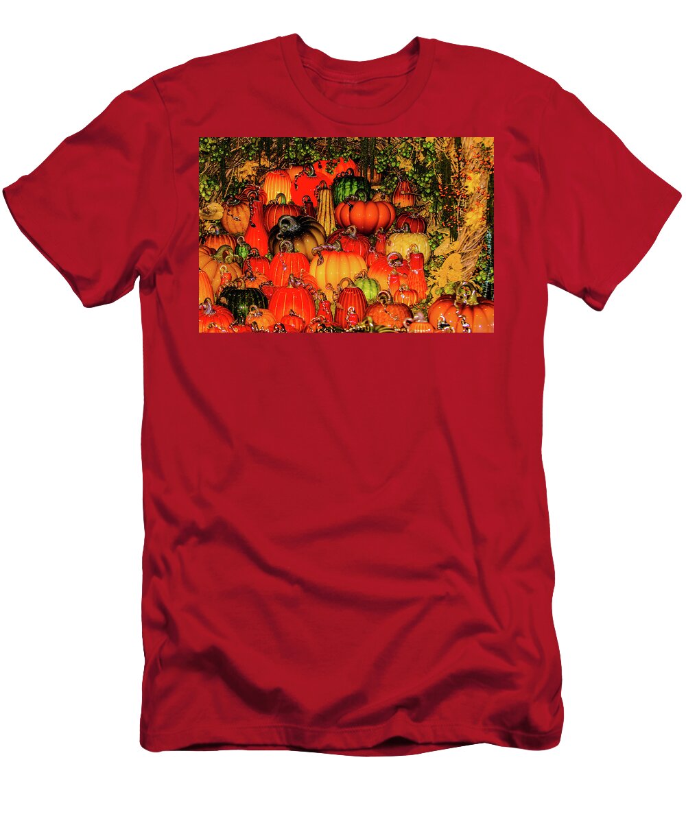 Fall T-Shirt featuring the photograph Beautiful Glass Pumpkins by Louis Dallara