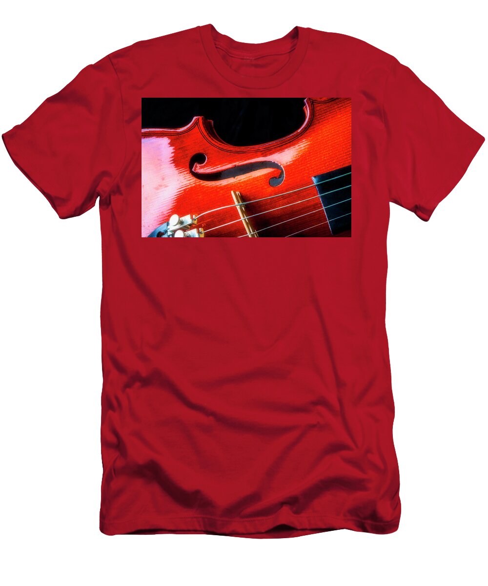 Violin T-Shirt featuring the photograph Beautiful Violin Close Up by Garry Gay