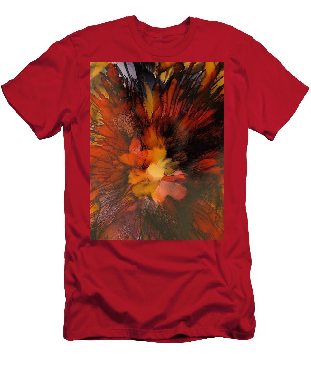 Abstract T-Shirt featuring the painting Beginning by Soraya Silvestri