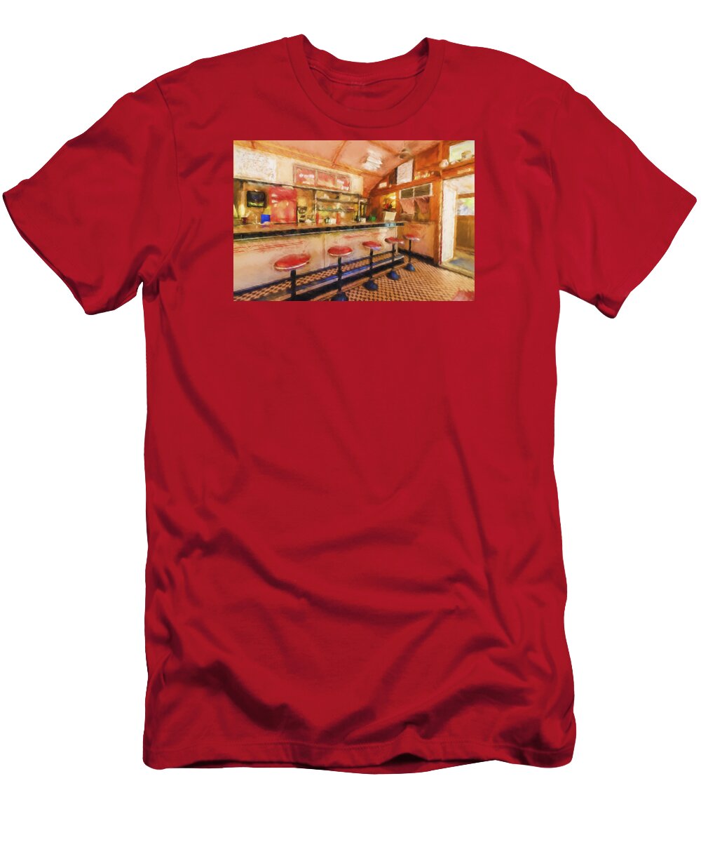 Miss Bellows Falls Diner T-Shirt featuring the photograph Bellows Falls Diner by Tom Singleton