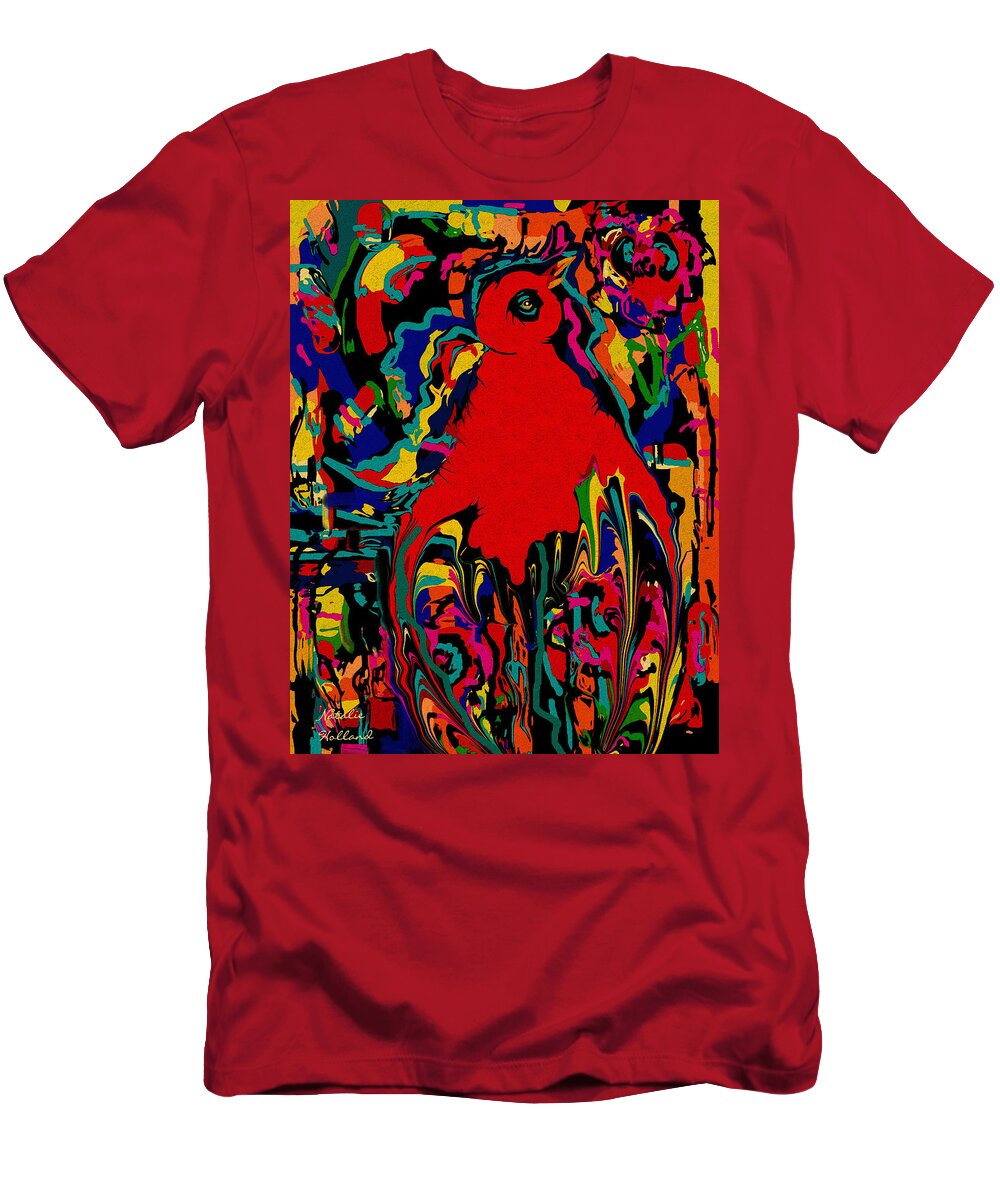Bird Of Paradise T-Shirt featuring the mixed media Bird Of Paradise by Natalie Holland