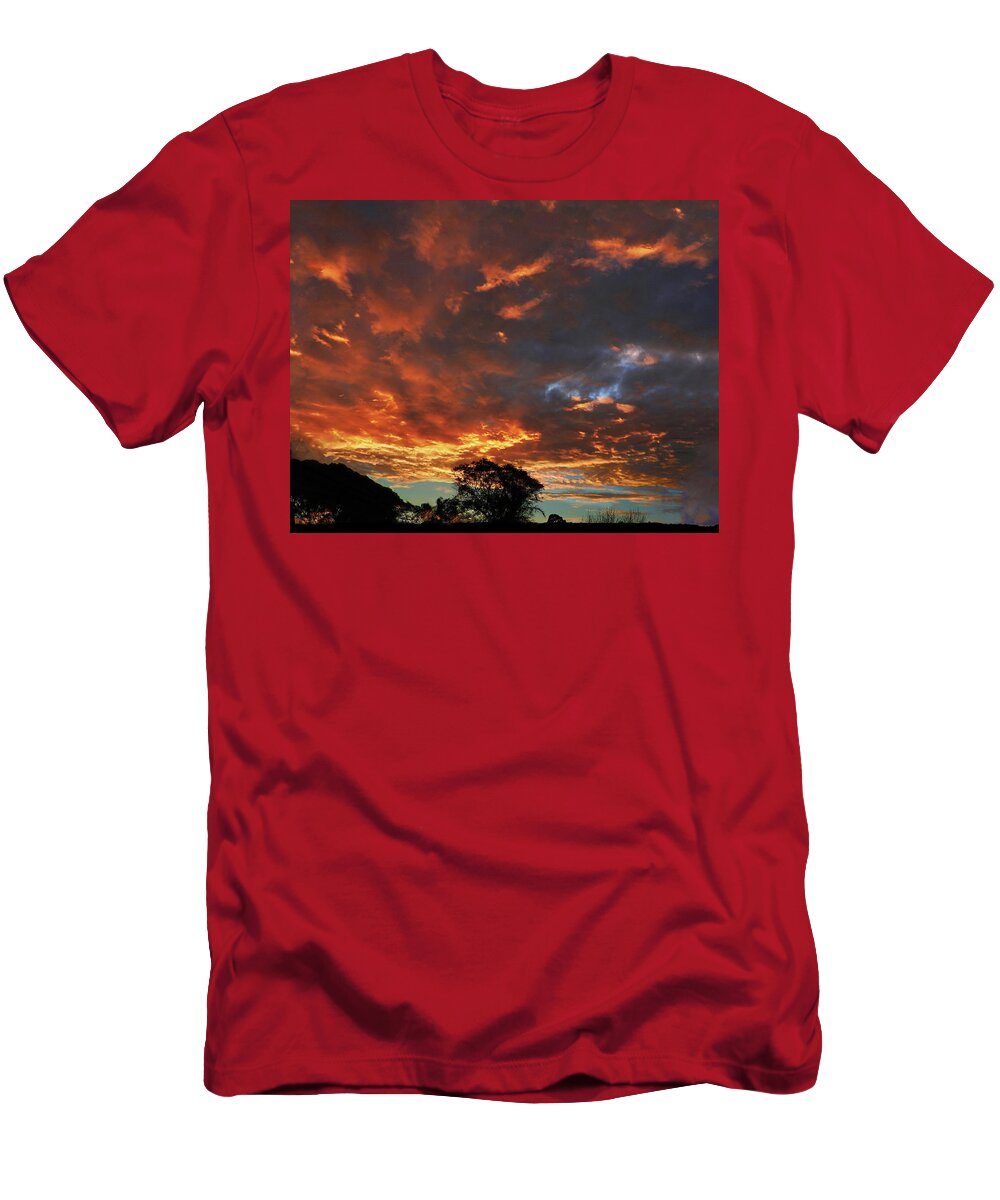 Sunset T-Shirt featuring the photograph Blazing Sunrise by Mark Blauhoefer