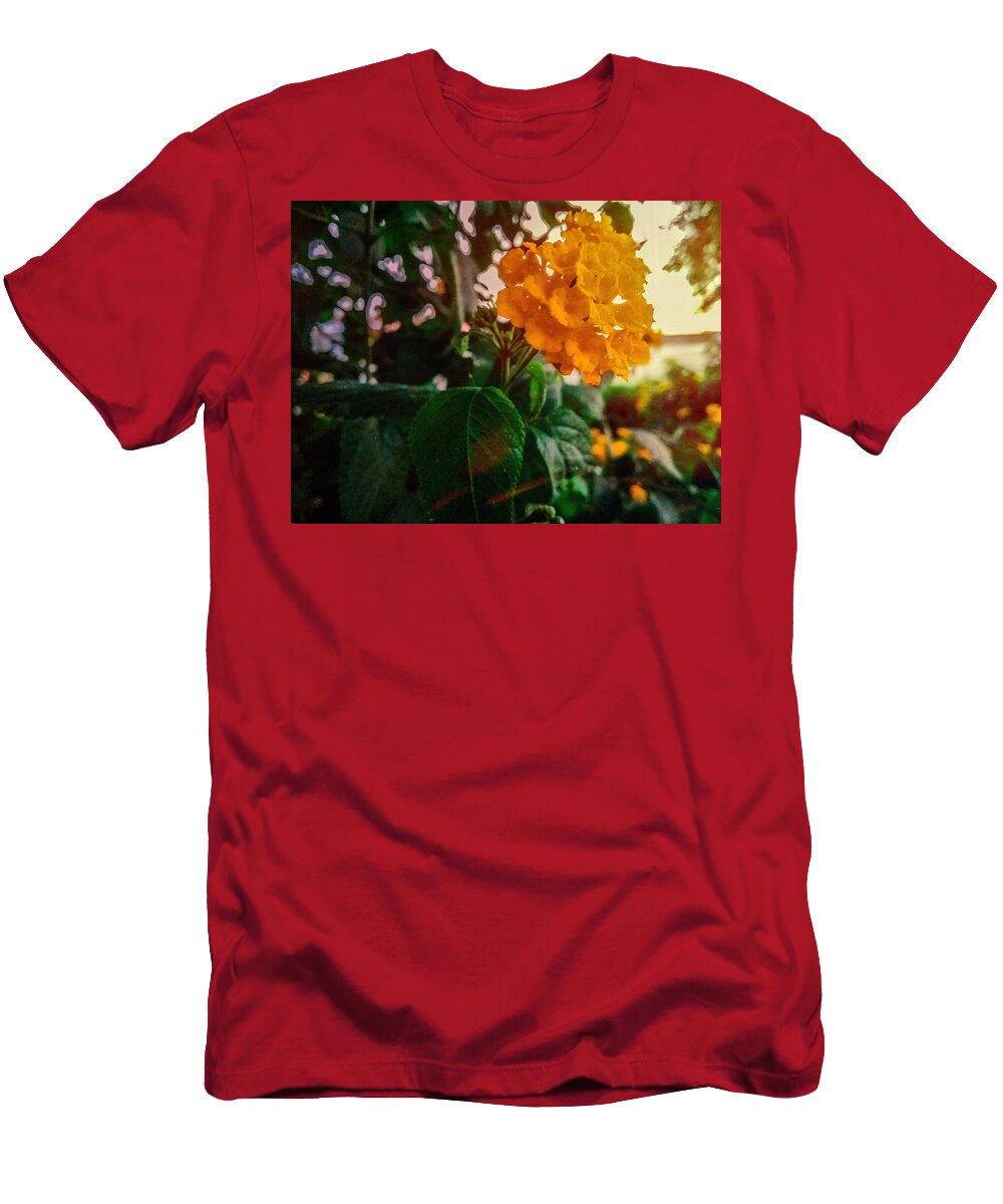  T-Shirt featuring the pyrography Blooming flower by Eliass Lavey