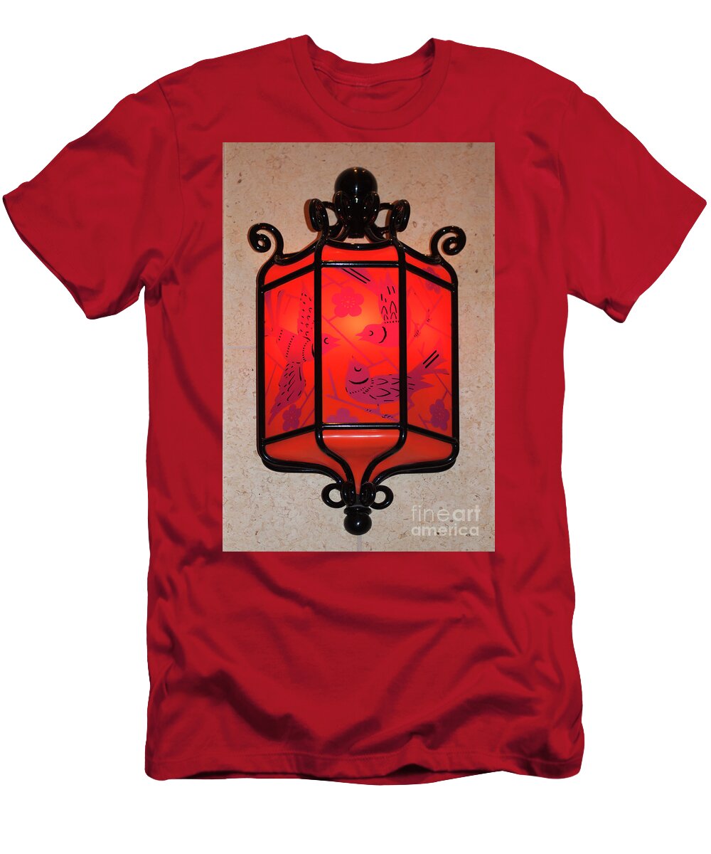 Light T-Shirt featuring the photograph Blue Birds in Red by Linda Phelps