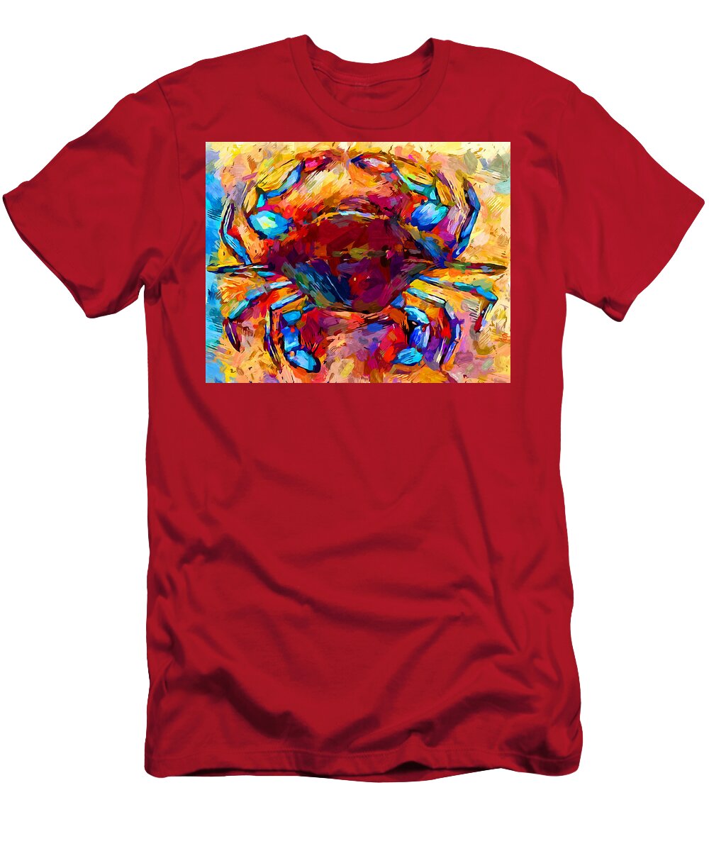Seafood T-Shirt featuring the painting Blue Crab by Chris Butler