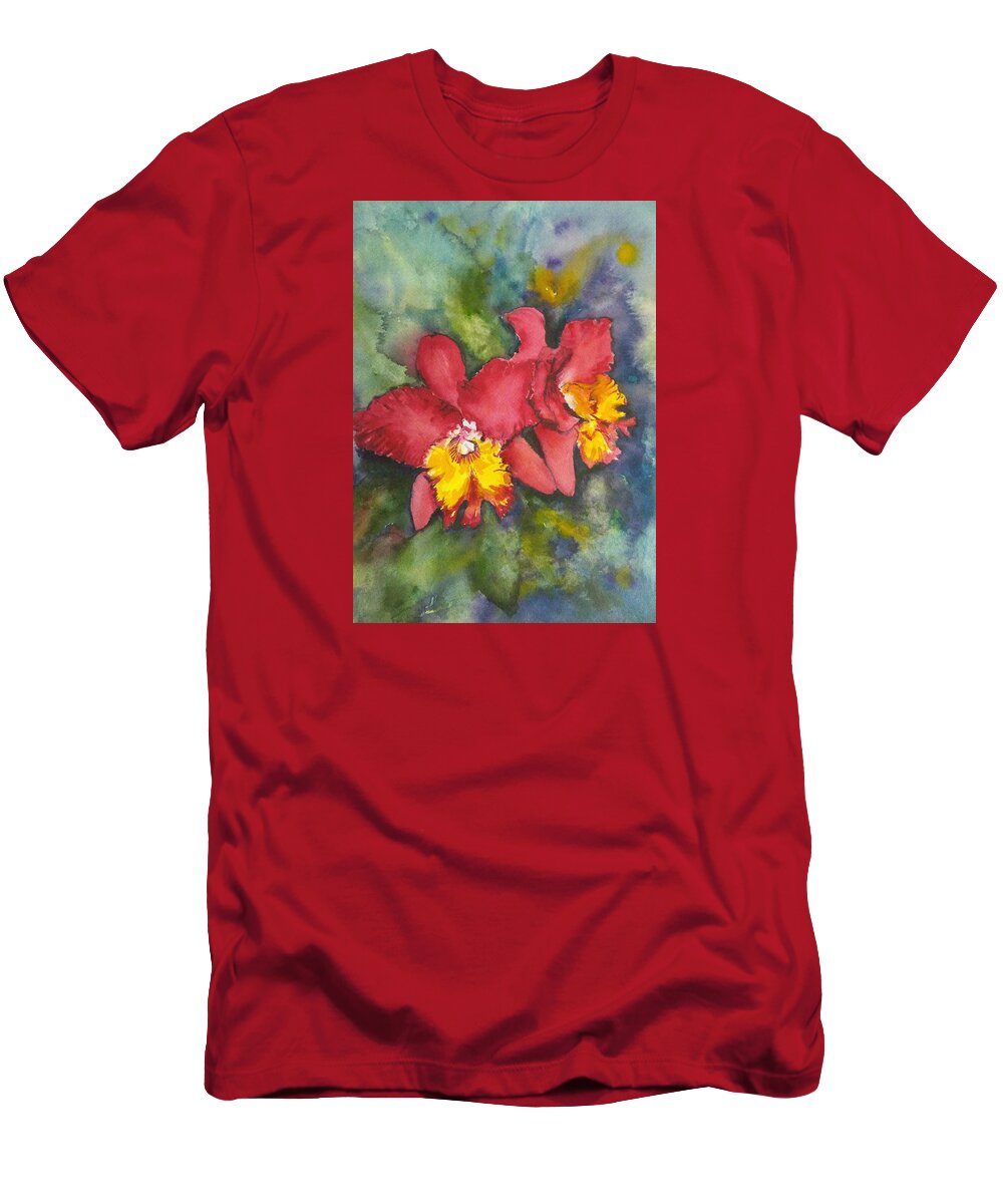 Orchid T-Shirt featuring the painting Blush by Sonia Mocnik