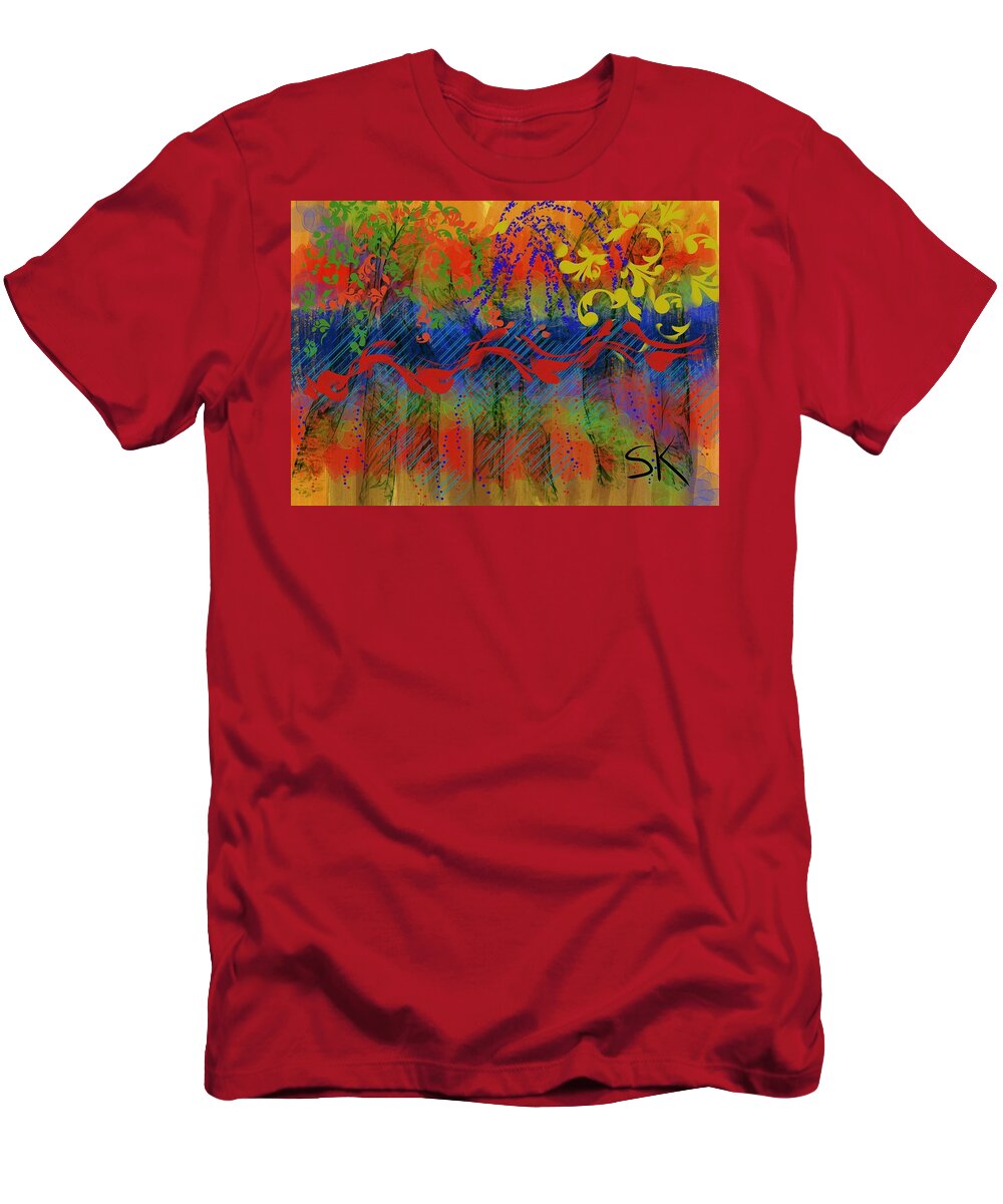 Abstract T-Shirt featuring the digital art Boundless Energy by Sherry Killam