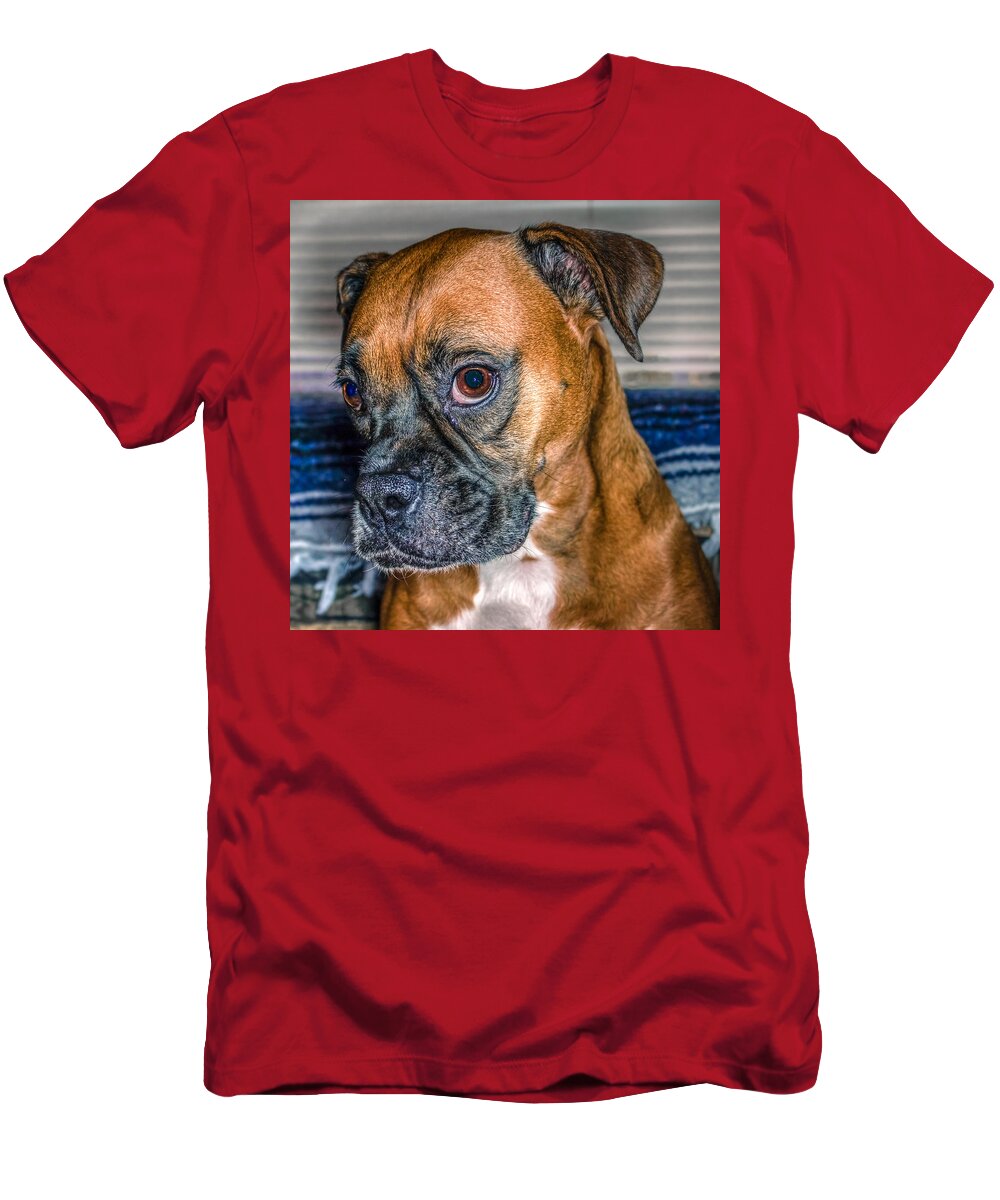 Adorable T-Shirt featuring the photograph Boxer Portrait by Rob Sellers