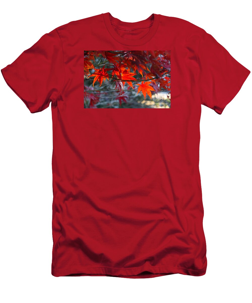 Autumn T-Shirt featuring the photograph Bright Autumn Leaves by Yumi Johnson