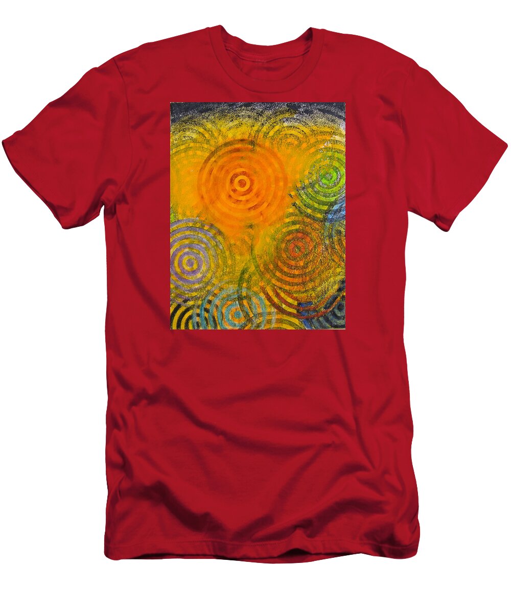 Abstract Paintings T-Shirt featuring the painting Bring Down Colored Rain by Cliff Spohn
