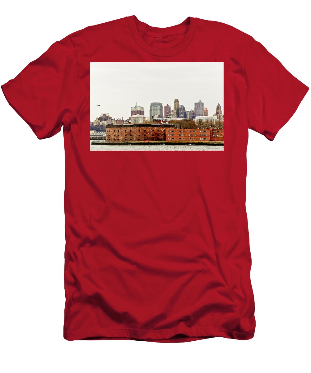 Brooklyn T-Shirt featuring the photograph Brooklyn over Governors Island by Elena Perelman