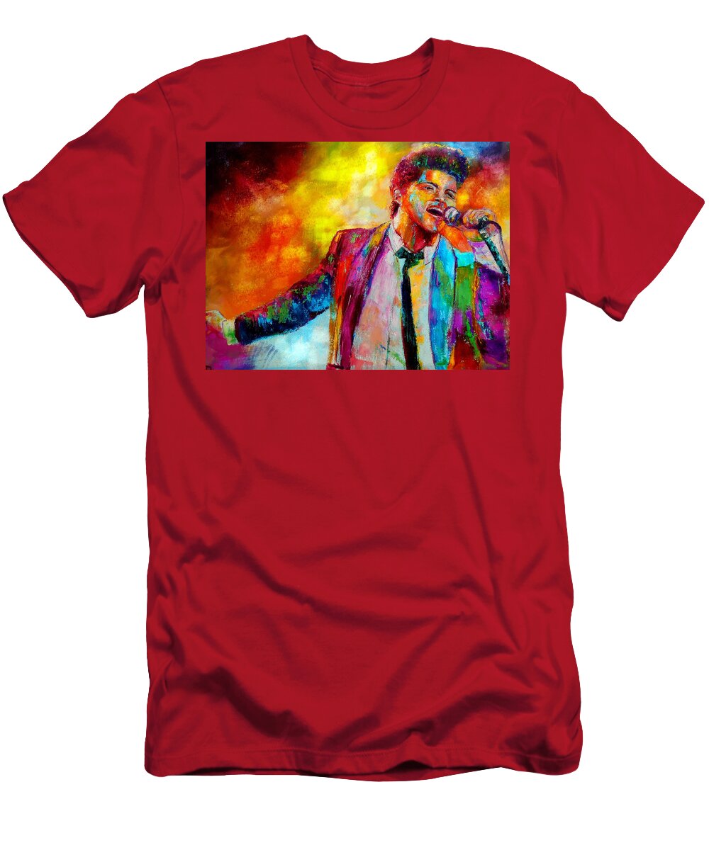 Bruno Mars. Oil Painting T-Shirt featuring the painting Bruno Mars by Leland Castro