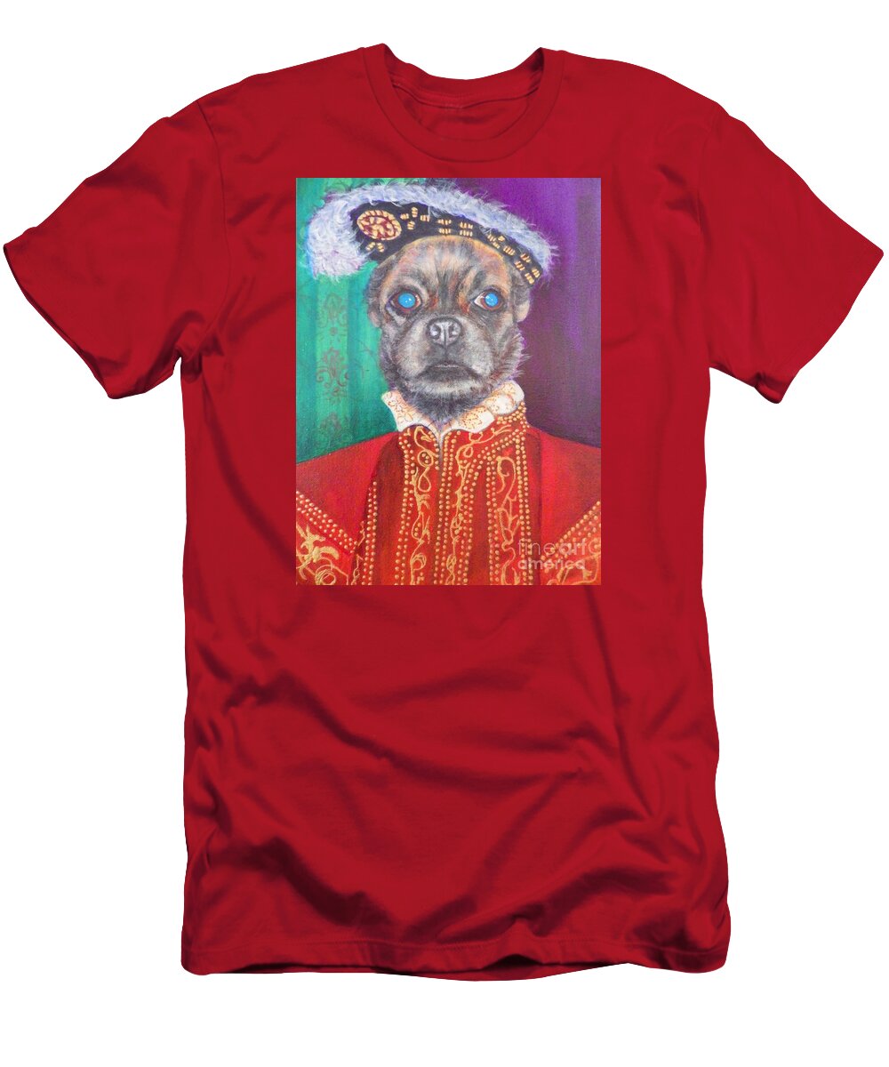 Whimsical T-Shirt featuring the painting Bugsy First Earl of Primrose by Linda Markwardt