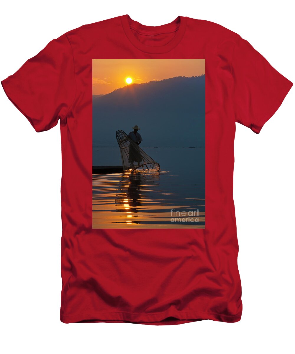 Lake T-Shirt featuring the photograph Burma_d143 by Craig Lovell