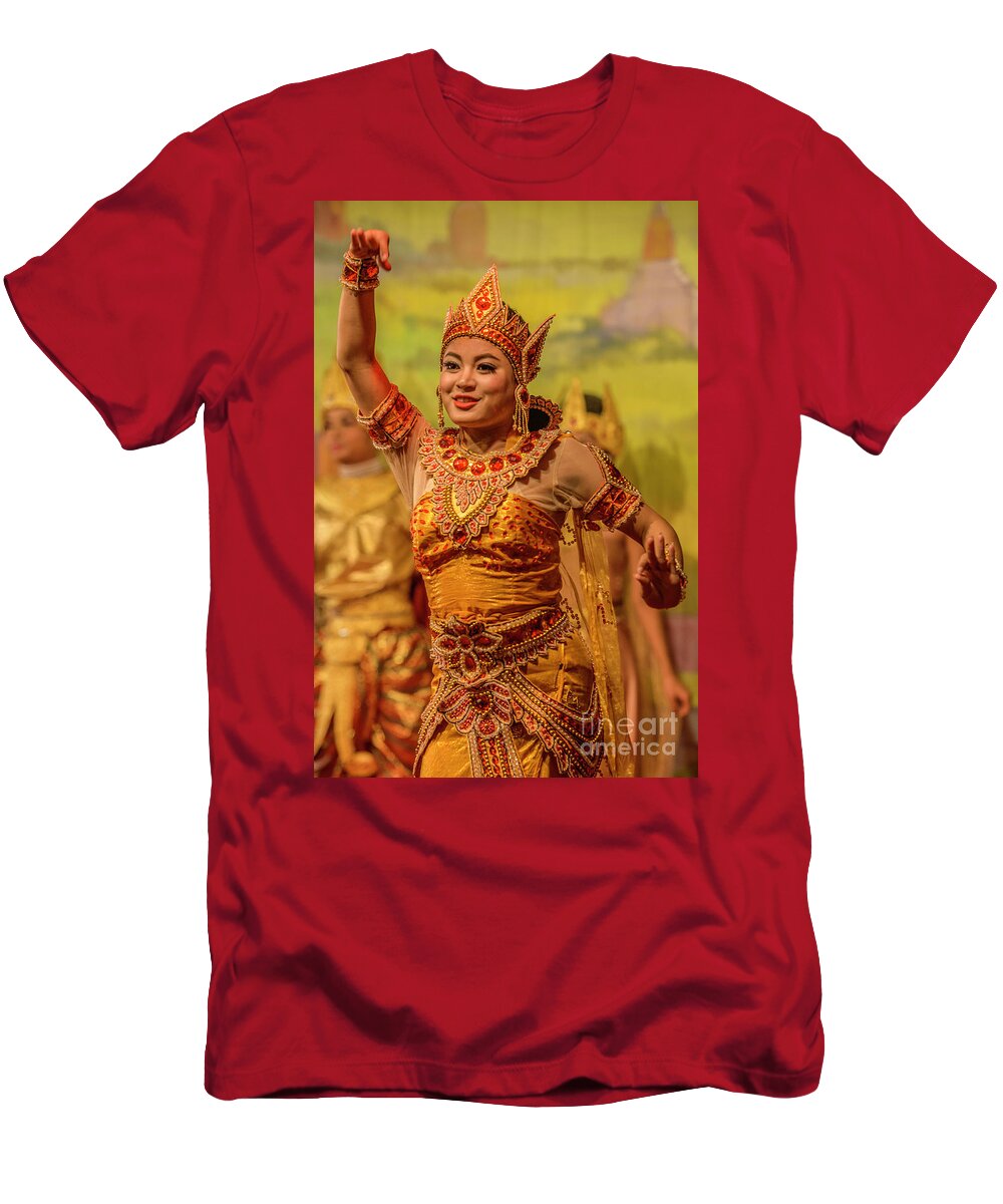 Dance T-Shirt featuring the photograph Burmese Dance 2 by Werner Padarin