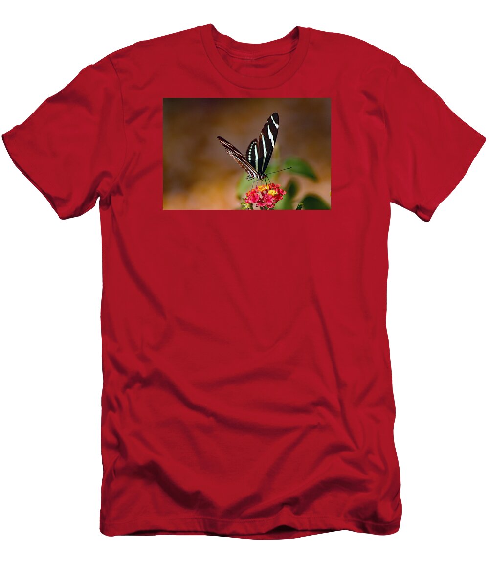 Butterfly T-Shirt featuring the photograph Butterfly on Lantana by DB Hayes