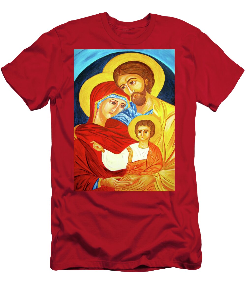Byzantine Art T-Shirt featuring the photograph Byzantine Art Holy Family by Munir Alawi