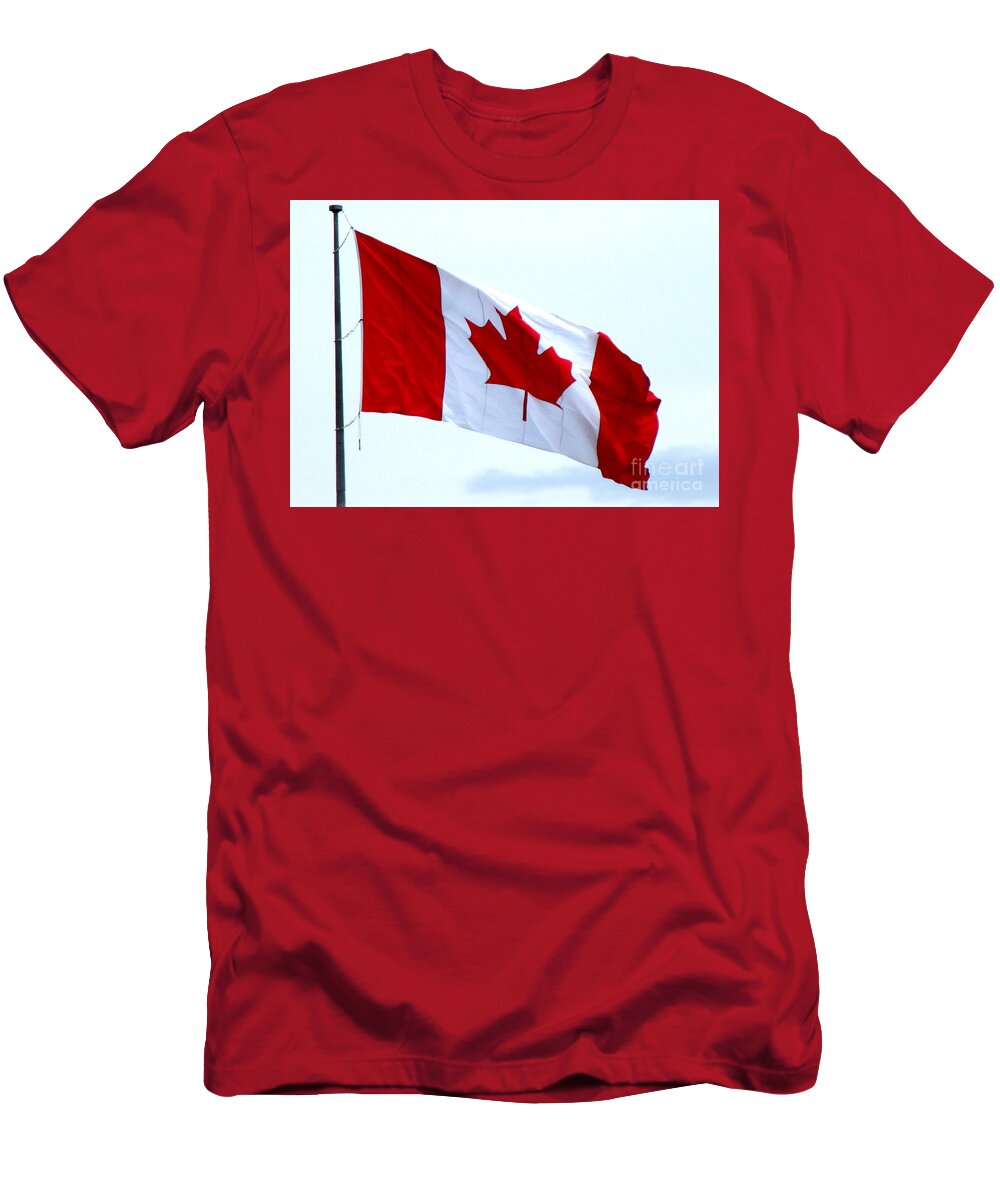 Canada T-Shirt featuring the photograph Canadian Flag by Randall Weidner
