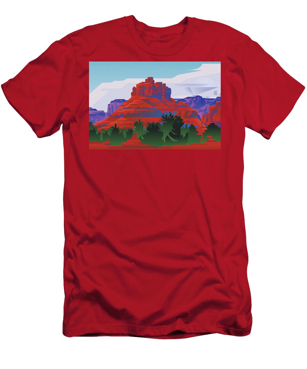 Bell Rock T-Shirt featuring the digital art CANYONLANDS Bell Rock Sedona by Garth Glazier