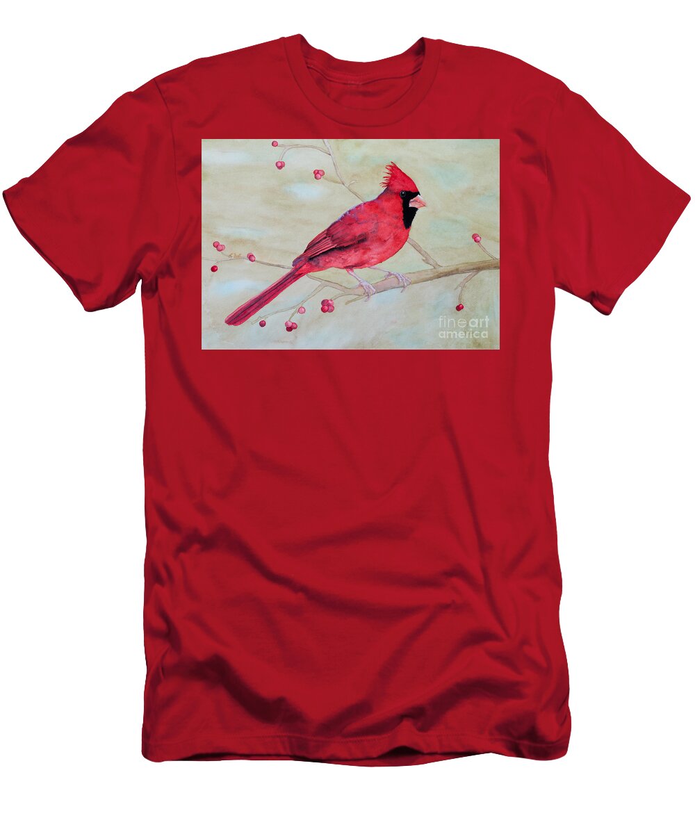 Cardinal T-Shirt featuring the painting Cardinal II by Laurel Best