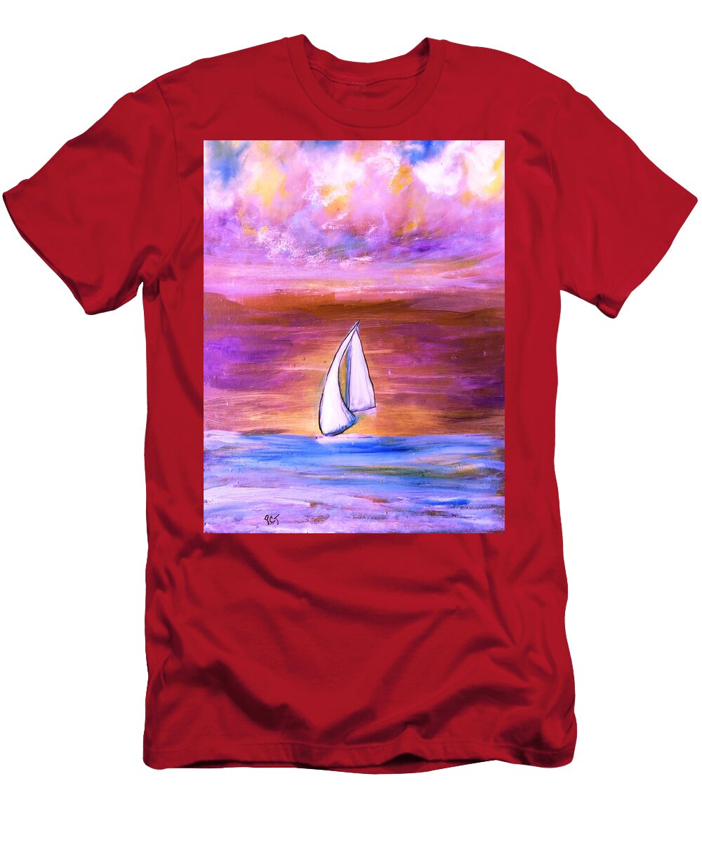 Sailboat T-Shirt featuring the painting Catch the Wind by Patricia Clark Taylor
