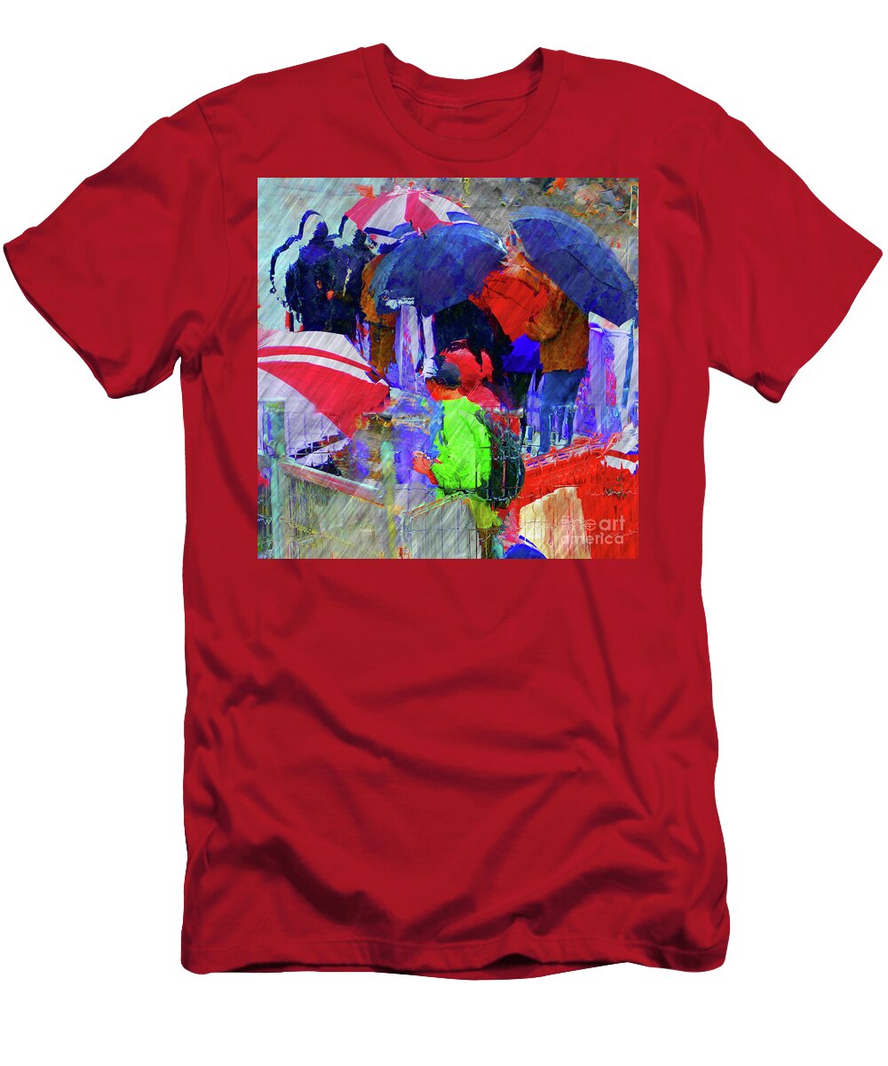 Rain T-Shirt featuring the photograph Caught in a Shower by LemonArt Photography