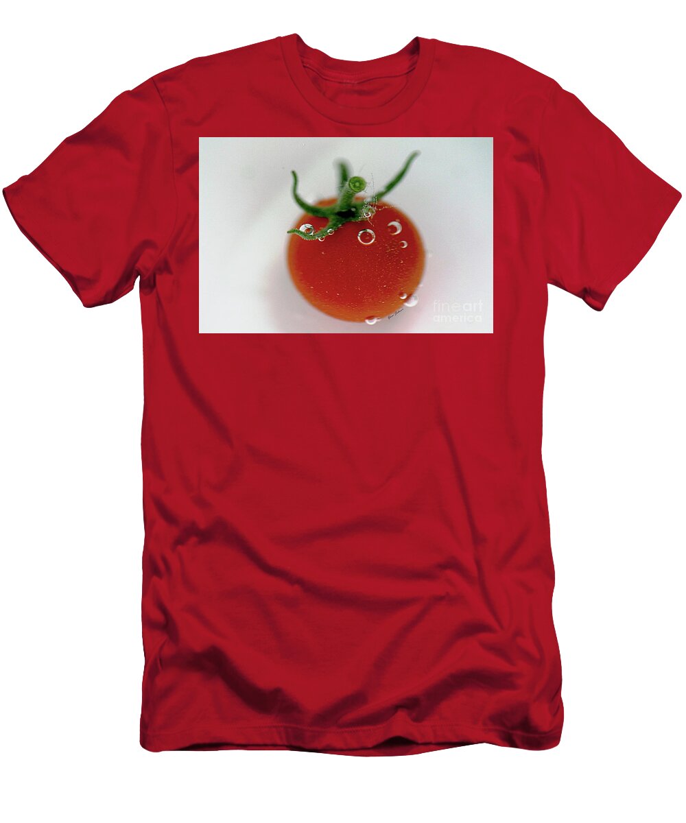 Cherry Tomato T-Shirt featuring the photograph Cherry Tomato in water by Yumi Johnson
