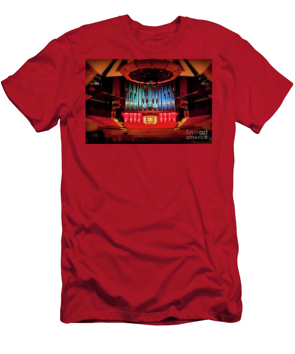 Pipe Organ T-Shirt featuring the photograph Christchurch Town Hall pipe organ by Jenny Setchell