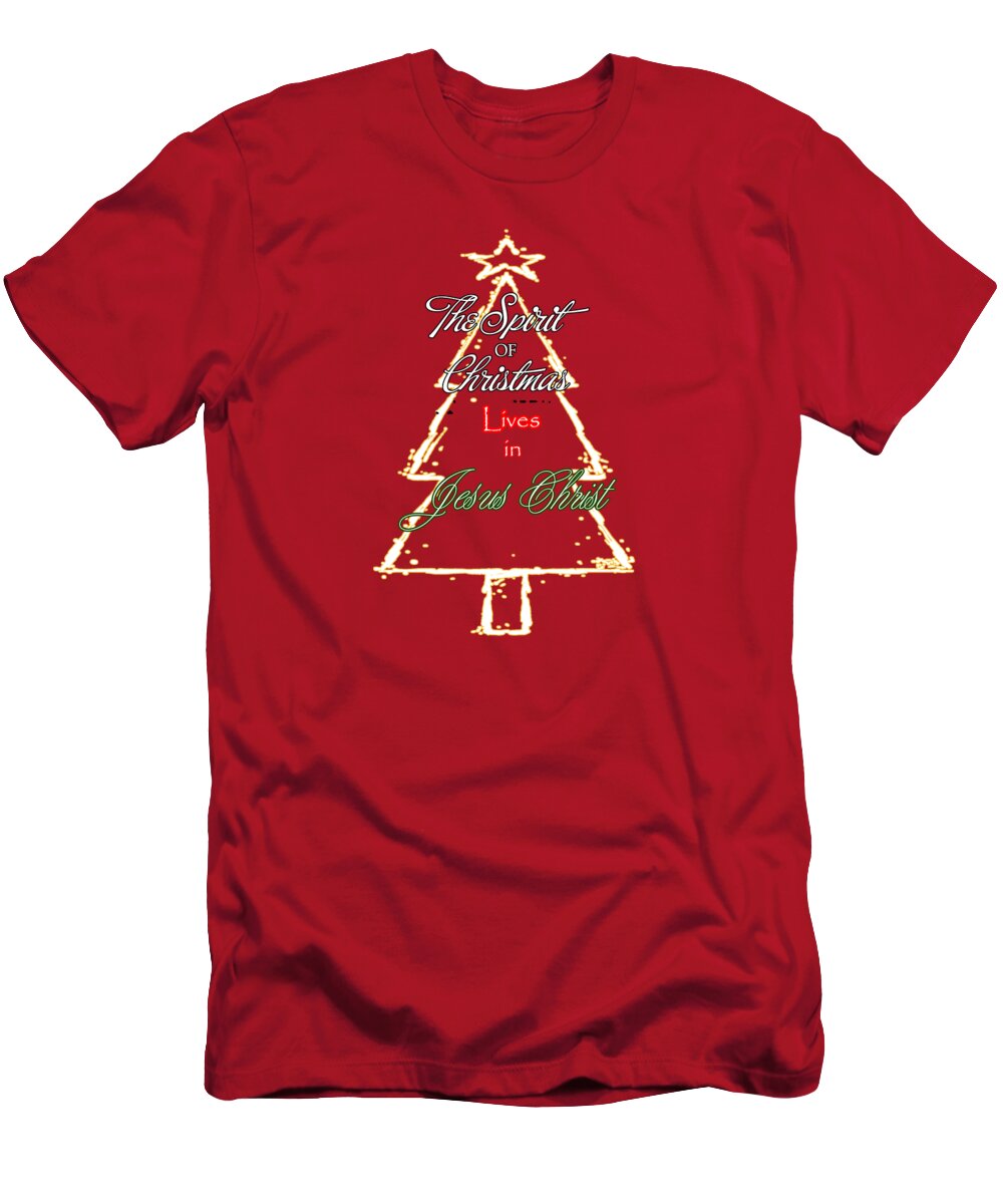 Christmas T-Shirt featuring the digital art Christmas Spirit by Judy Hall-Folde