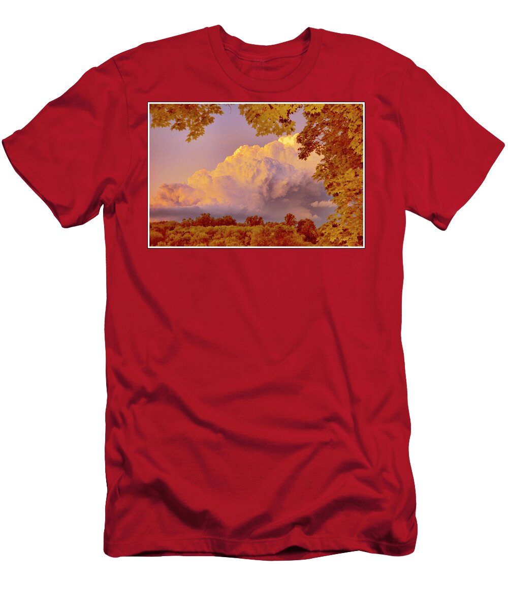 Swelling Cumulus Clouds T-Shirt featuring the photograph Clouds at Sunset, Southeastern Pennsylvania by A Macarthur Gurmankin