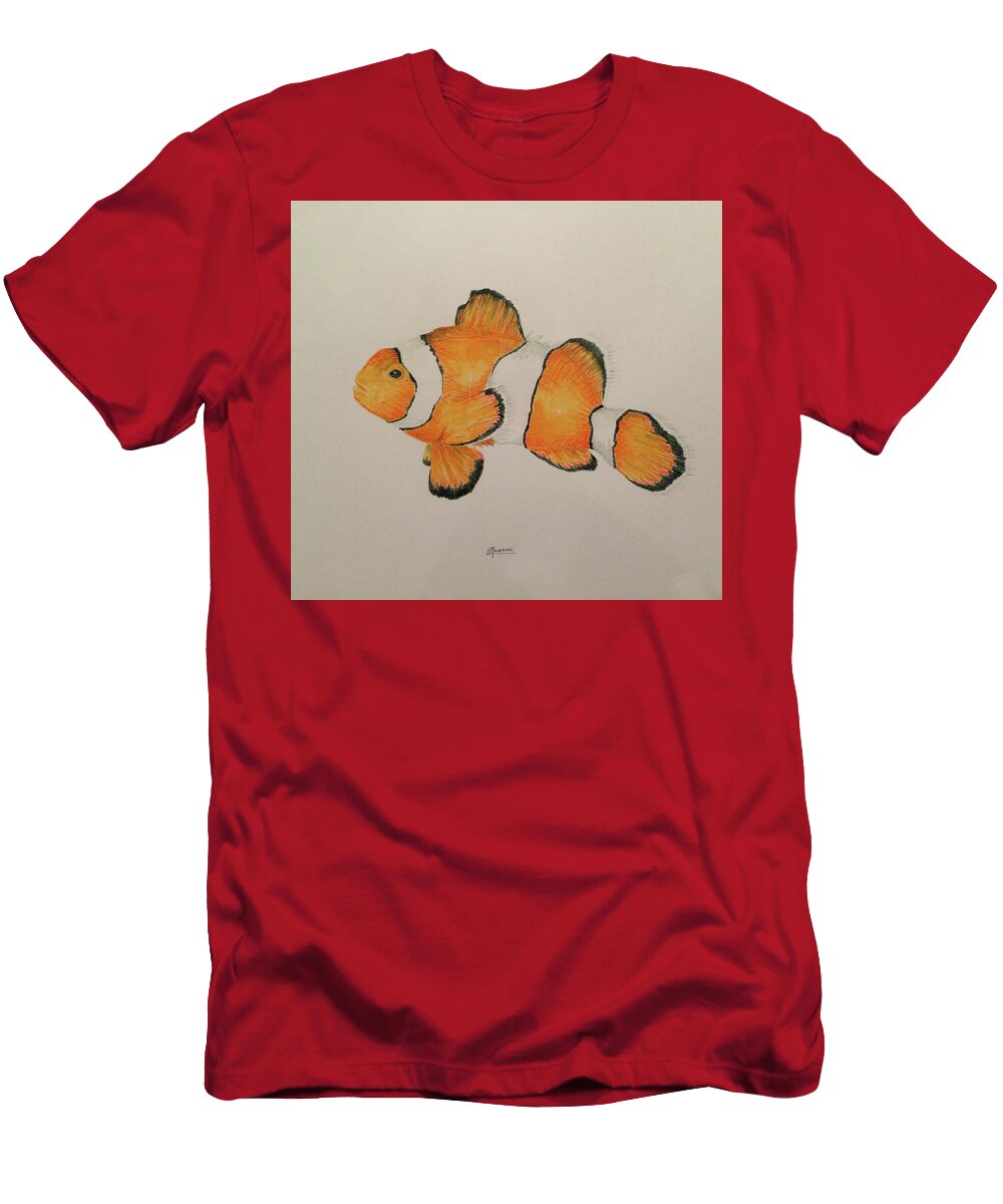 Clown T-Shirt featuring the painting Clown Fish by Rick Adleman