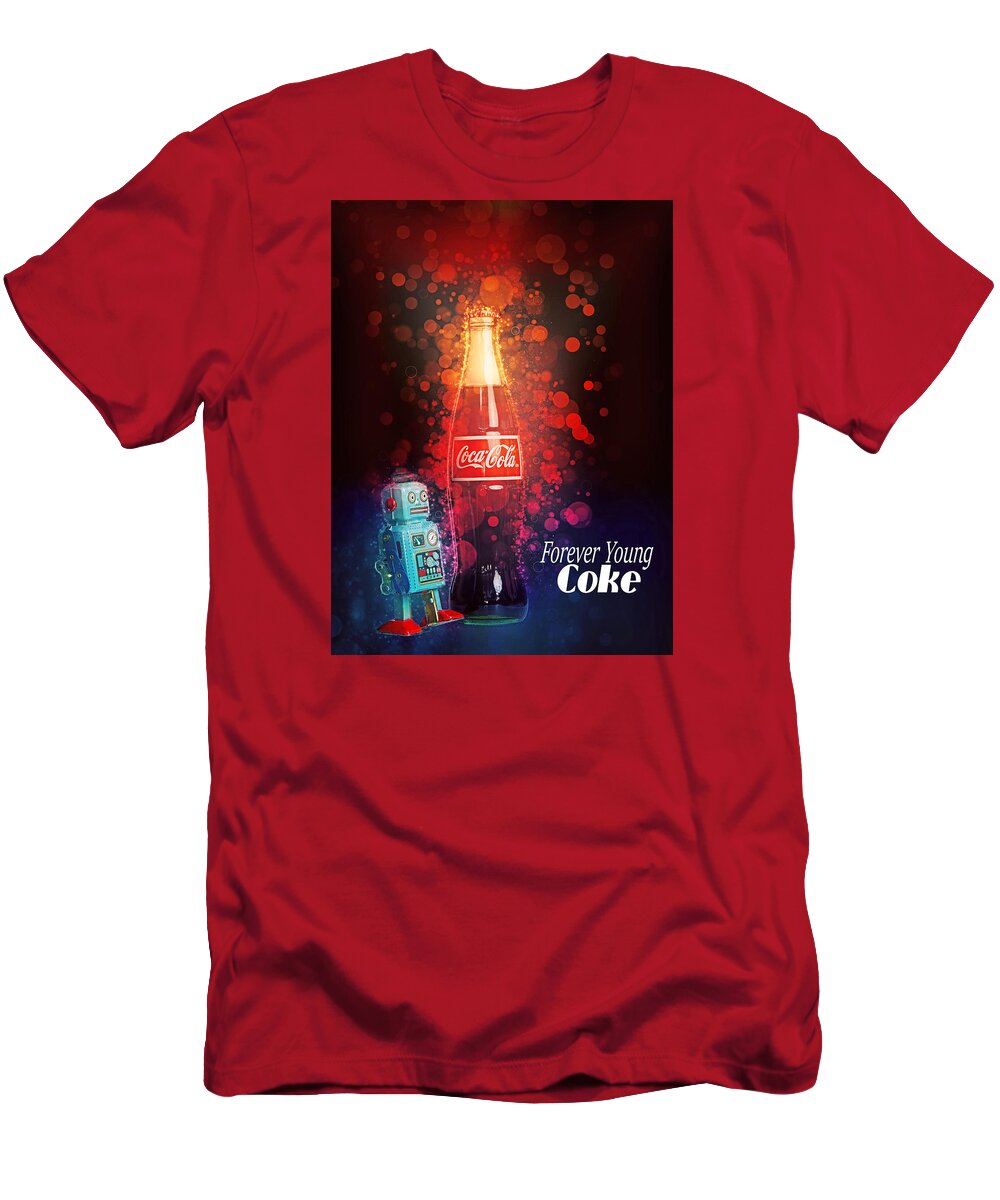 Robot T-Shirt featuring the photograph Coca-Cola Forever Young 15 by James Sage