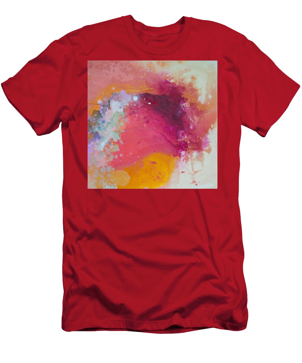 Abstract T-Shirt featuring the painting Controlled Chaos by Claire Desjardins