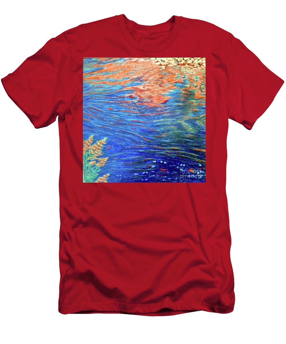 Water T-Shirt featuring the painting Copper Flow by Susan Sarabasha