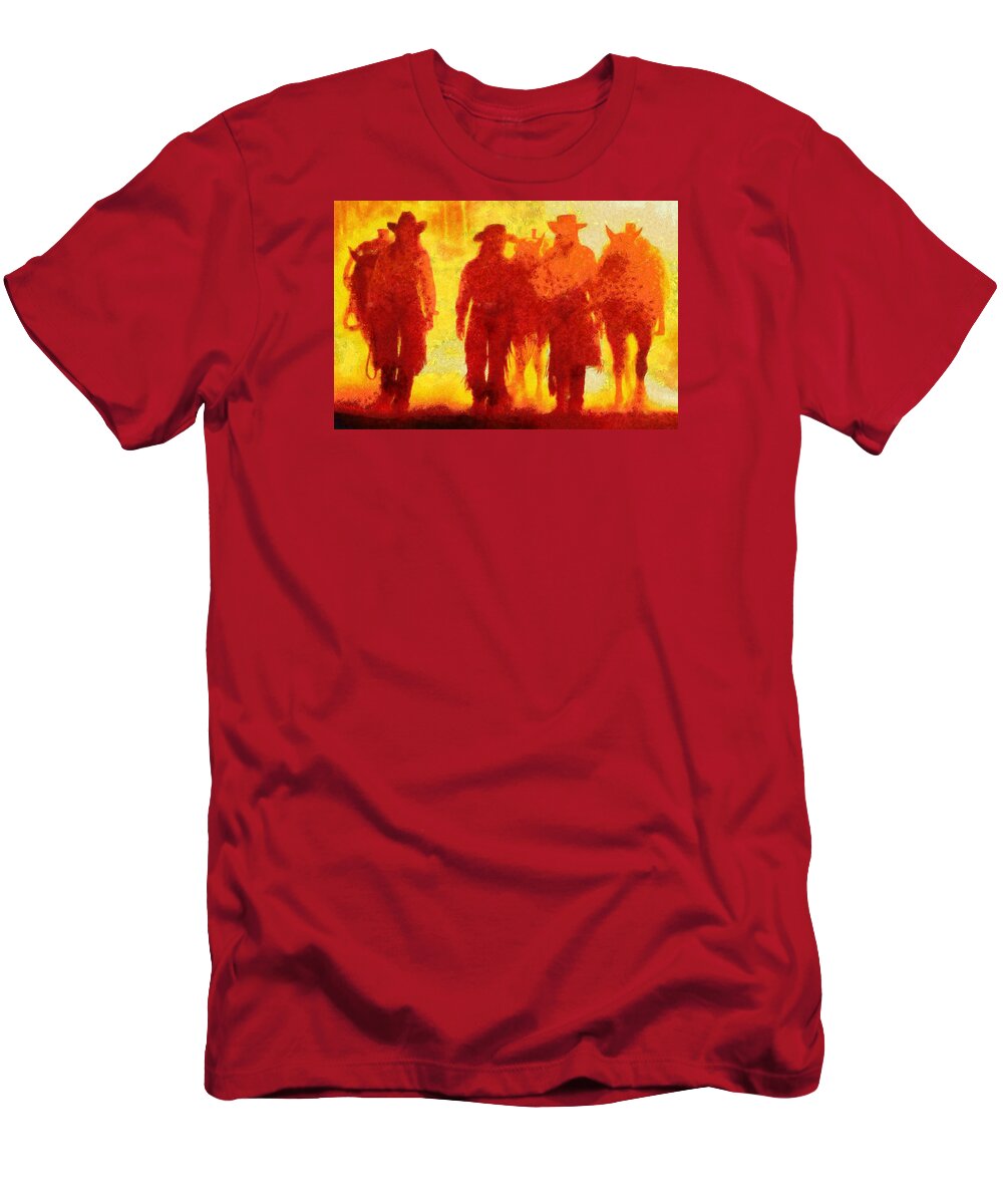 Cowboys T-Shirt featuring the digital art Cowpeople by Caito Junqueira