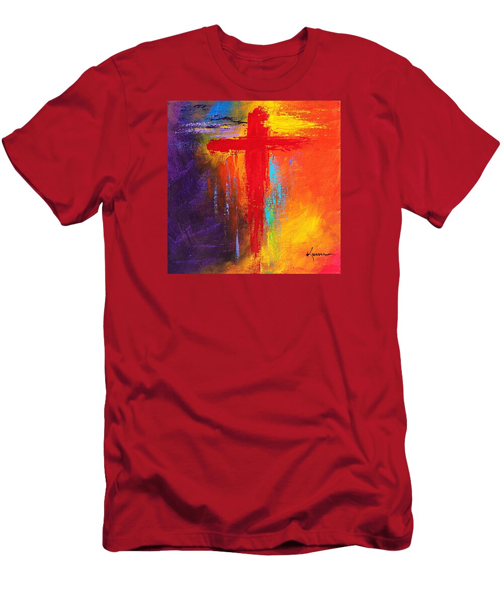 Christian T-Shirt featuring the painting Cross No.1 by Kume Bryant