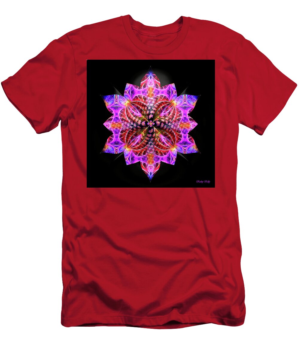 Petals T-Shirt featuring the digital art Crystal Petals by Kathy Kelly