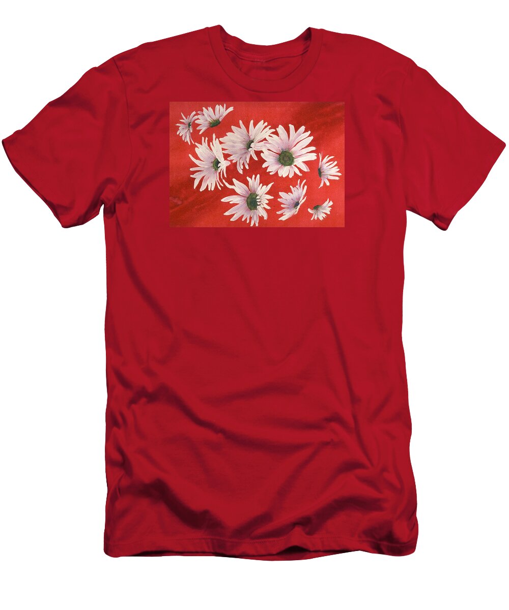 Flowers T-Shirt featuring the painting Daisy Chain by Ruth Kamenev