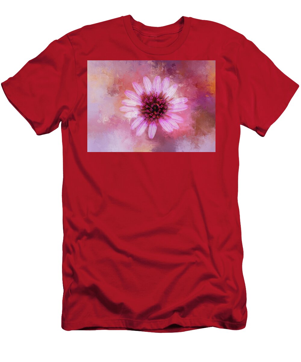 Magenta T-Shirt featuring the digital art Daisy in Magenta by Terry Davis