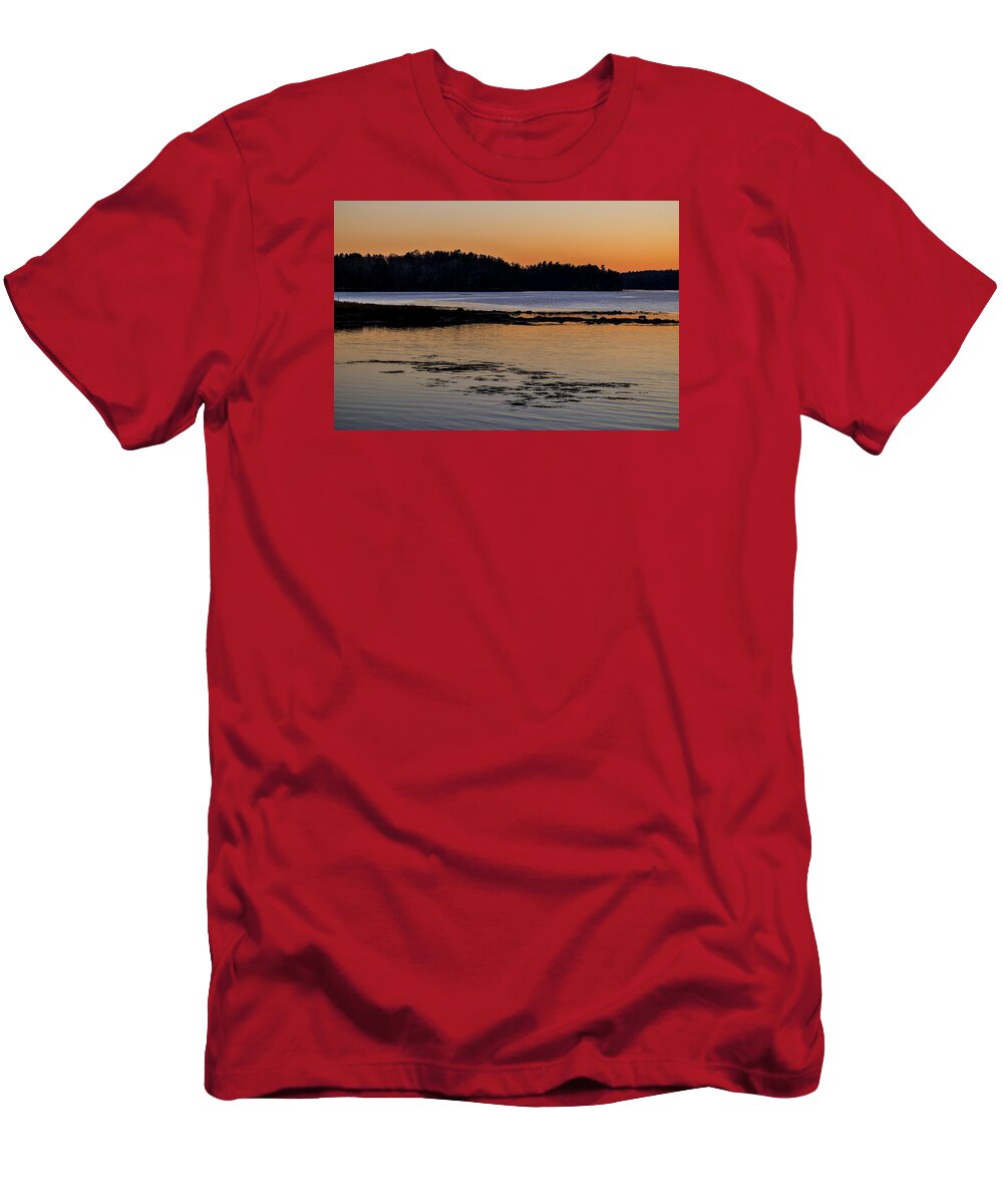 Maine Lobster Boats T-Shirt featuring the photograph Damariscotta Twilight by Tom Singleton