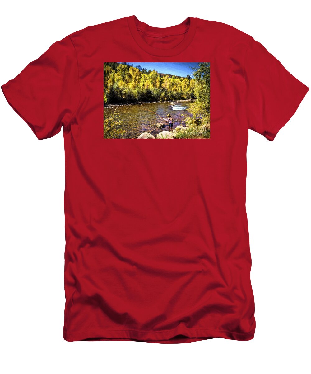 Casting T-Shirt featuring the photograph Dana Jean and The Dolores River by Janice Pariza