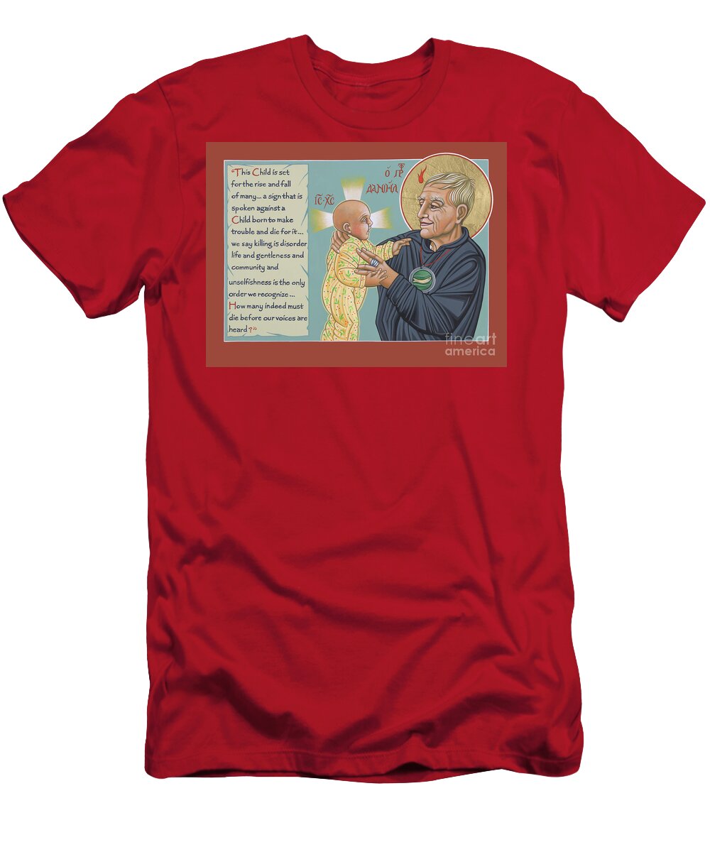 Daniel Berrigan Holy Prophet T-Shirt featuring the painting Holy Prophet Daniel Berrigan 291 by William Hart McNichols