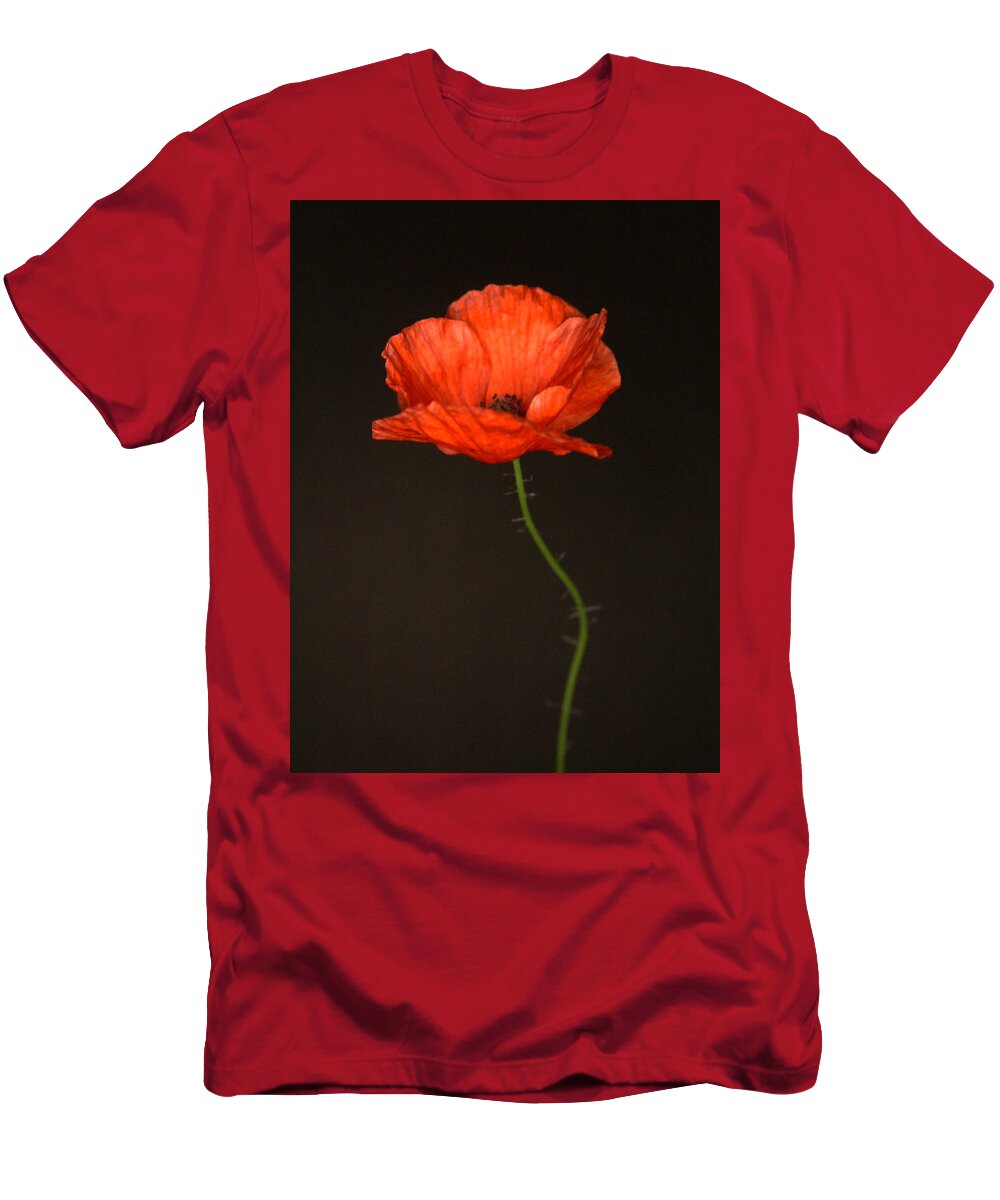 Poppy T-Shirt featuring the photograph Dark Poppy by Thomas Pipia