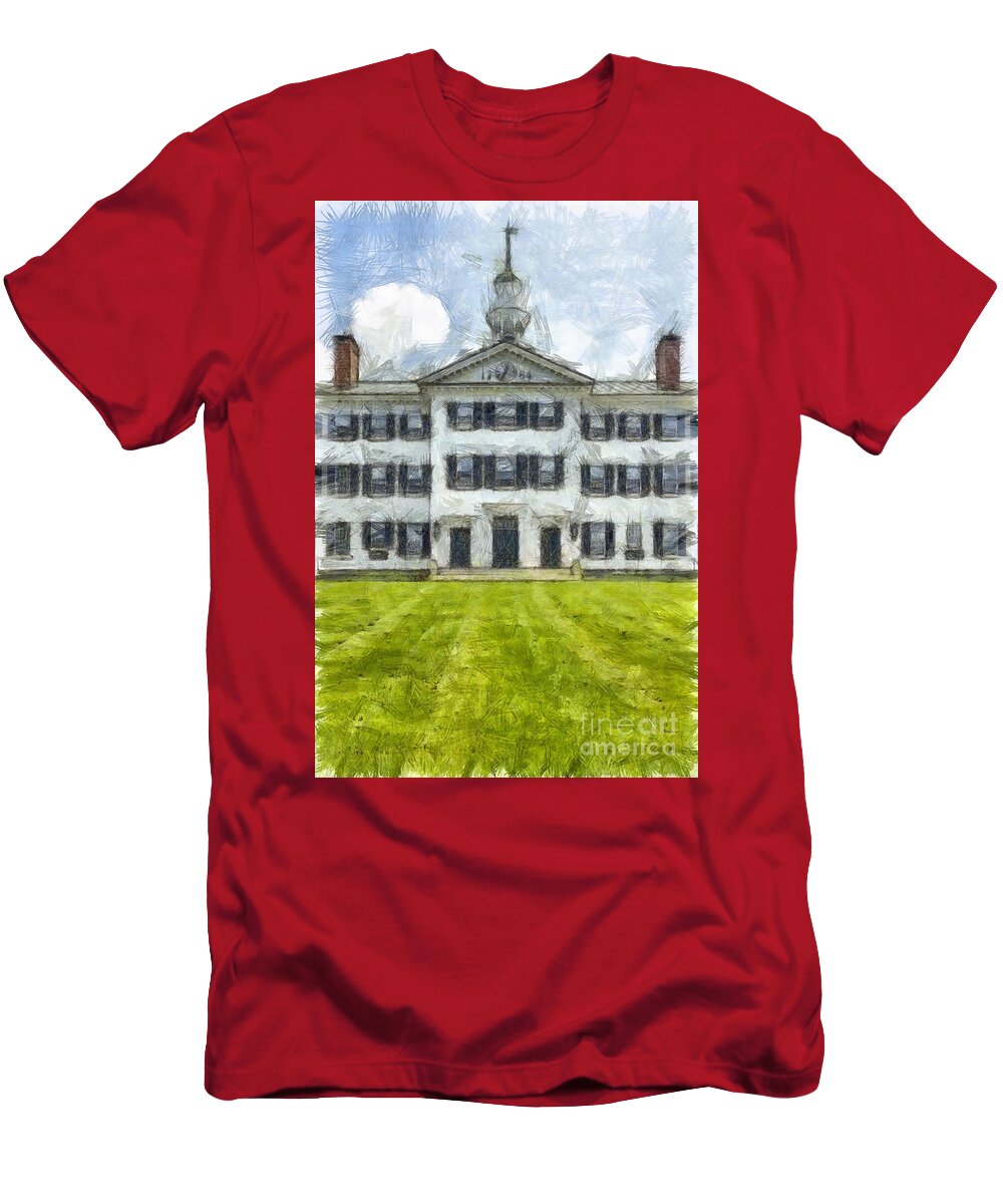 Dartmouth T-Shirt featuring the photograph Dartmouth College Hanover New Hampshire Pencil by Edward Fielding