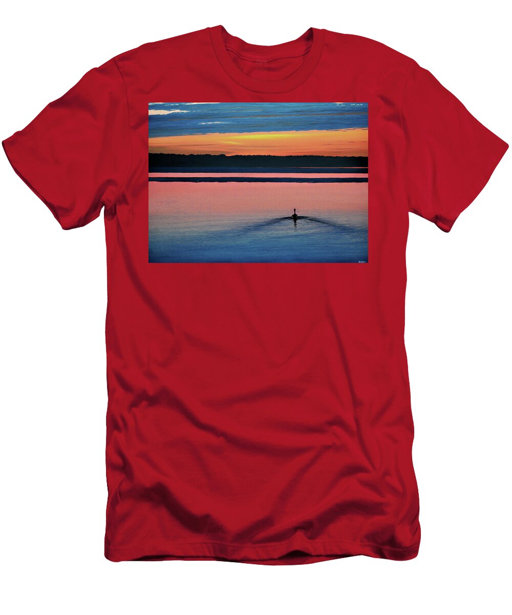 Sunset T-Shirt featuring the painting Deepest Sunset by Kenneth M Kirsch