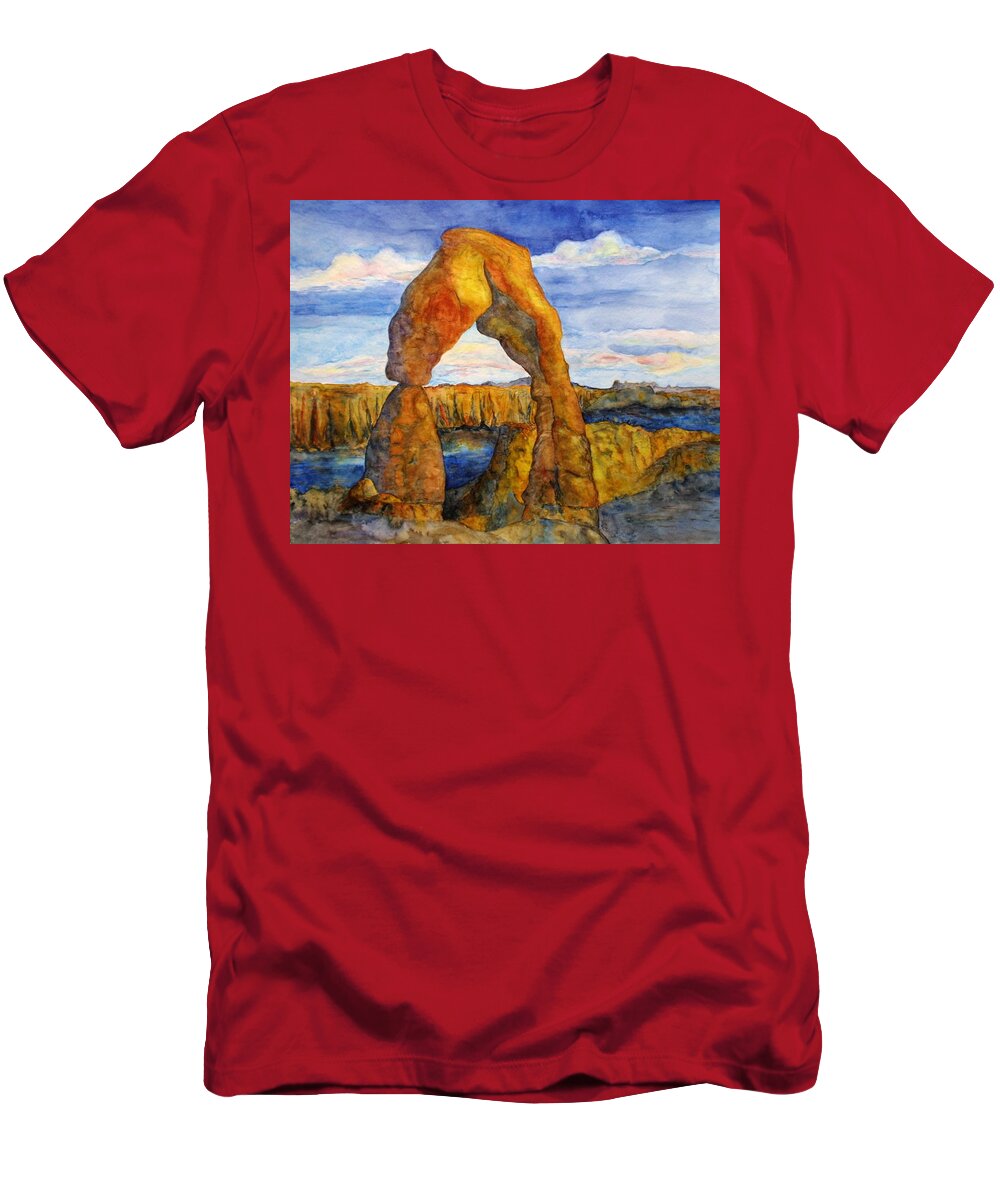 Moab T-Shirt featuring the painting Delicate Arch by Patricia Beebe