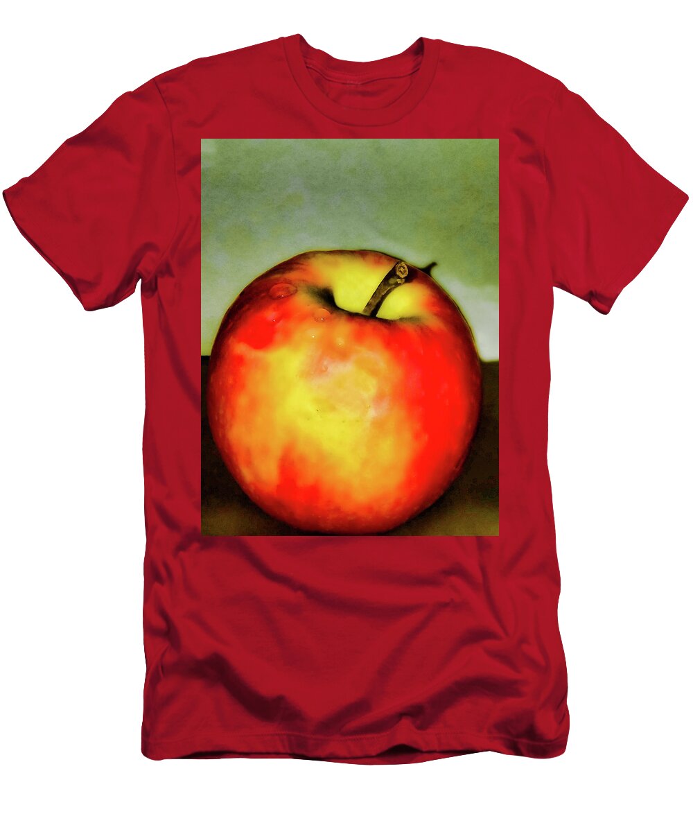 Apple T-Shirt featuring the digital art Delicious Red Apple by CG Abrams