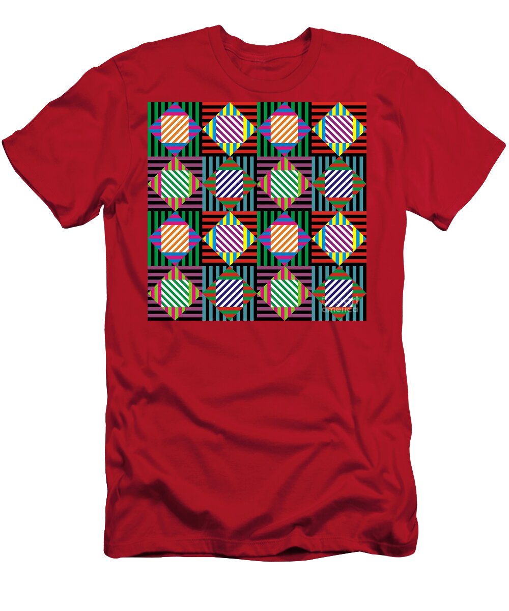 Patterns T-Shirt featuring the digital art Diamond Quilt 2 by Walter Neal